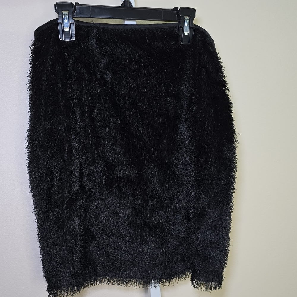 Kardashian Kollection Fringed Fur Skirt Ladies Sz L